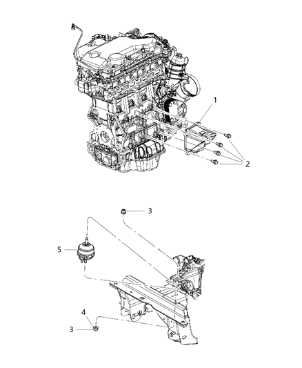 Insulator Engine Mount Diagram for 52125232AD