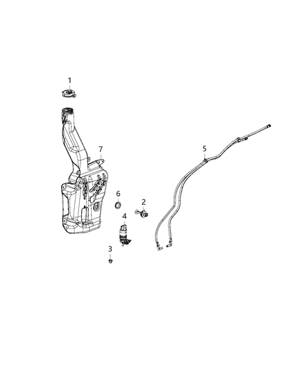 2020 Chrysler 300 Hose Windshield Washer Diagram for 68406293AA