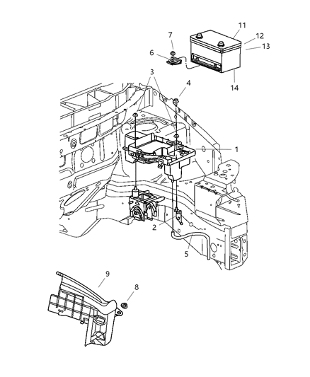 Battery Storage Diagram for BB034525AA