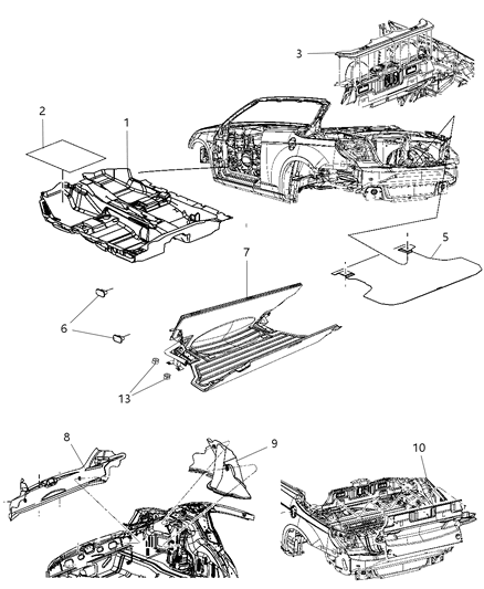 2002 Dodge Grand Caravan Carpet Trunk Diagram for XS11VXLAB