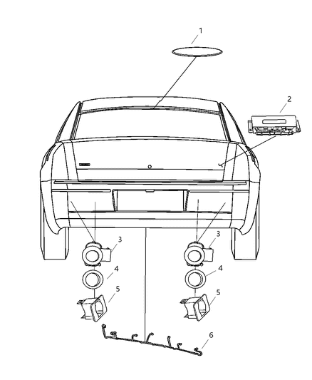 Sensor Parking Assist Diagram for 5HX08CYGAA
