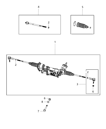 Gear Rack And Pinion Electric Diagram for 68507994AB