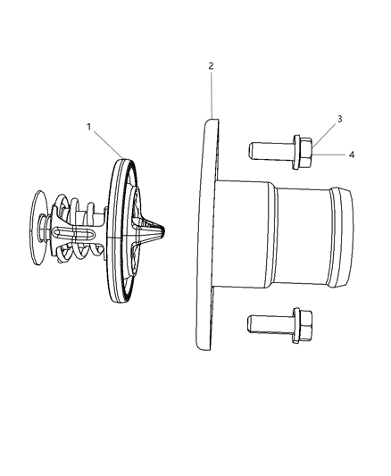 2012 Ram 1500 Housing Thermostat Diagram for 53022168AB