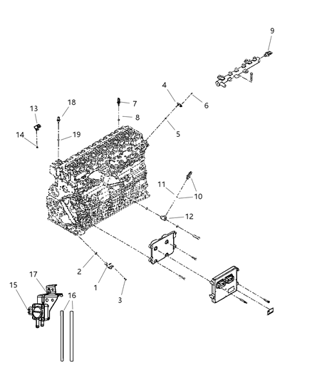 1984 Chrysler New Yorker Sensor Temperature Barometric Pressure Air Box Mounted Diagram for 68050010AA