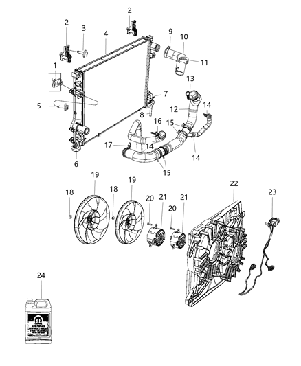 1998 Dodge B1500 Hose Radiator Outlet Diagram for 68248846AE