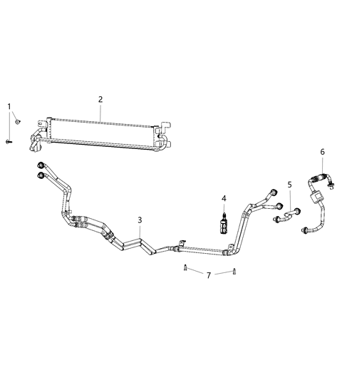 Hose And Tube Oil Cooler Pressure And Return Diagram for 68282492AD