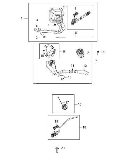 Tube Fuel Filler Diagram for 68164053AD