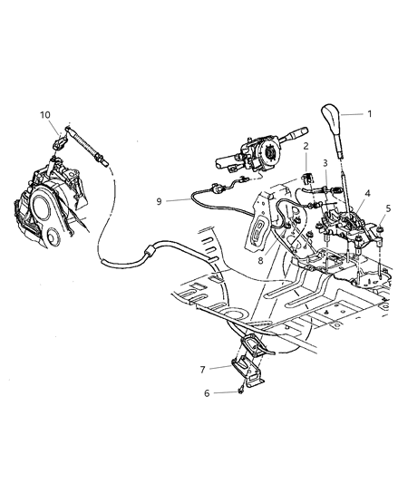 1986 Dodge 600 Knob Gearshift Diagram for 4668575AB
