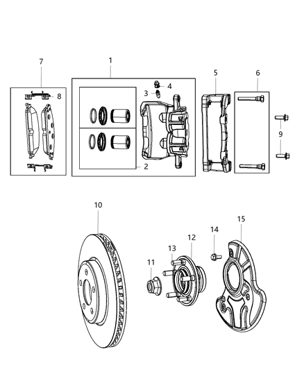 2001 Dodge Ram 2500 Rotor Brake Front Diagram for 4779197AF