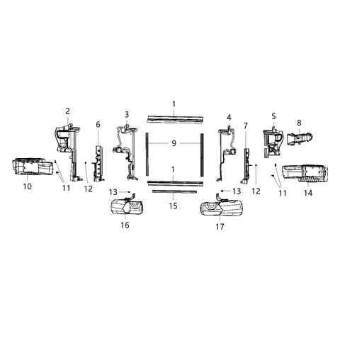 1986 Dodge Ram 50 Seal Radiator Upper Or Lower Diagram for 68438721AA