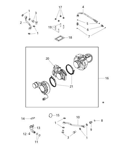 Fitting Male Includes Both O - Rings Diagram for 68004318AA