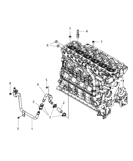 Tube Heater Core Diagram for 68005255AA