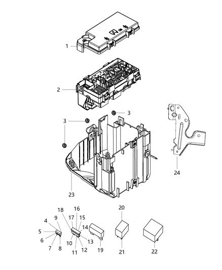 Power Distribution Center Intelligent Power Diagram for 68194607AD