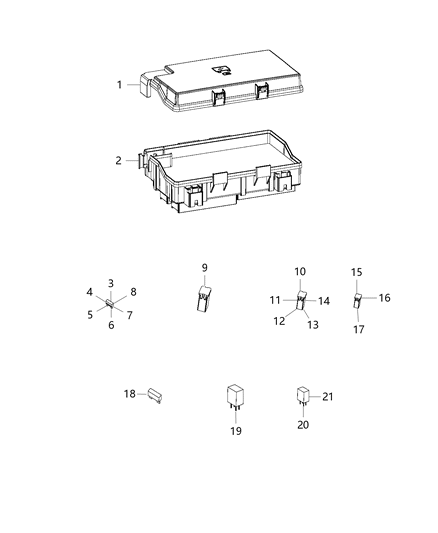Power Distribution Center Intelligent Power Assembly Diagram for 68322377AB