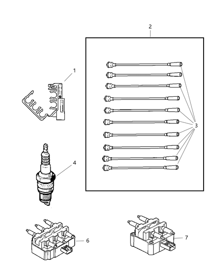 2003 Dodge Viper Wire Spark Plug Diagram for 5037187AC