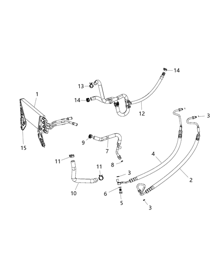 Hose Power Steering Pressure Hydroboost To Gear Diagram for 5154898AC