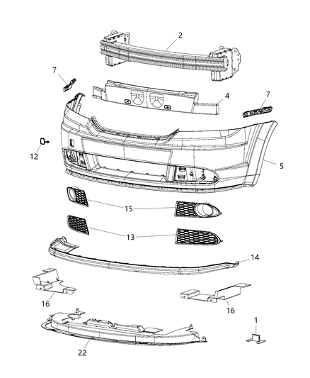 Extension Front Fascia Diagram for 5178283AD