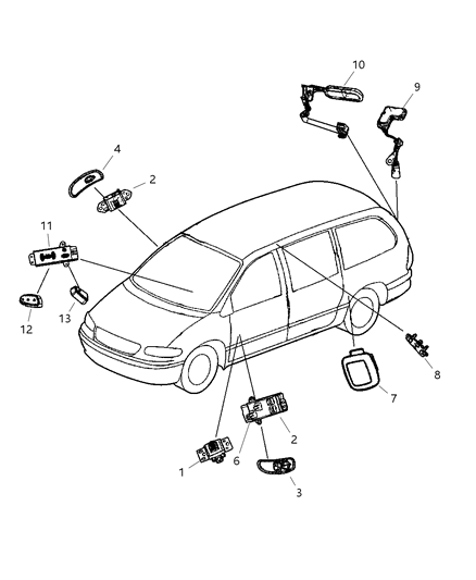 2018 Dodge Charger Switch Package Liftgate Latch Diagram for 5080529AA