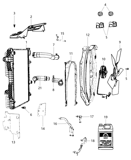 Hose Radiator Inlet Diagram for 52014722AB