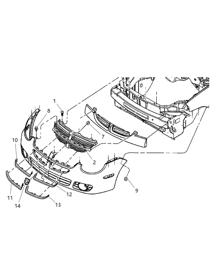 Medallion Grille for Canada Diagram for 5288887AA