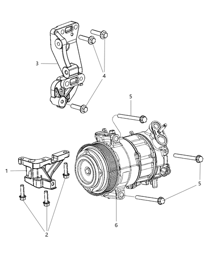 Bracket A/C Compressor Diagram for 4627309AB