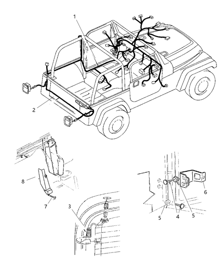 1998 Jeep Wrangler Clip Diagram for 56009333AB