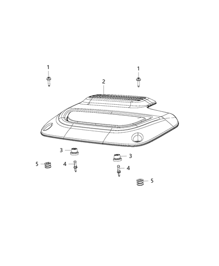 2017 Chrysler Pacifica Cover Engine Includes Grommets And Foam Diagram for 5281384AE