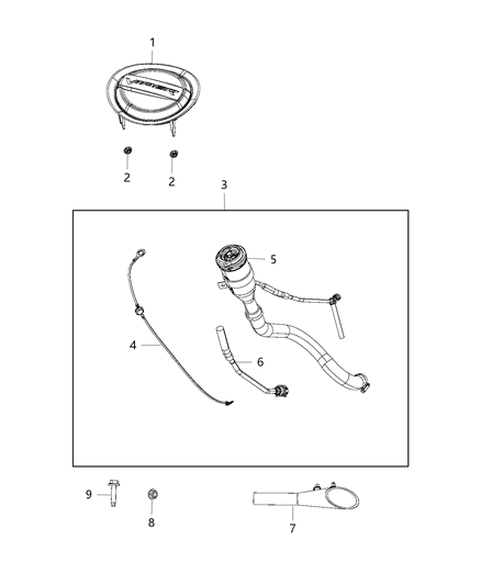 2022 Jeep Wagoneer Door Fuel Fill Diagram for 68110793AE