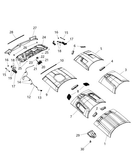 Bezel Hood Diagram for 68378080AB