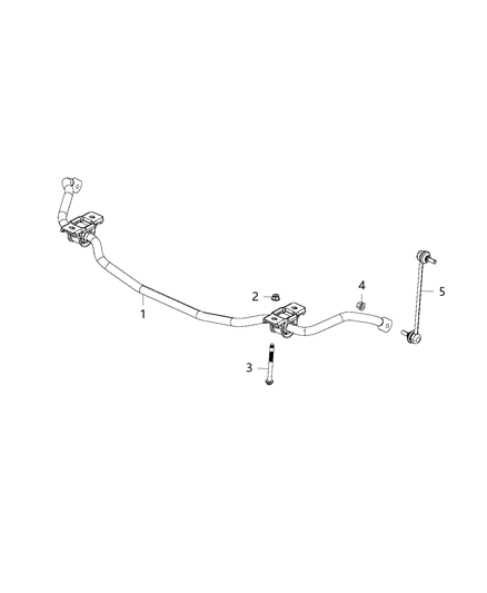 2015 Jeep Patriot Stabilizer Bar Front Diagram for 4877679AE
