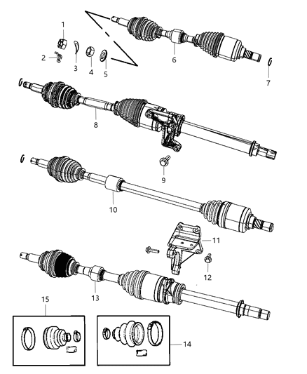 Shaft Axle Half Diagram for 5105649AE