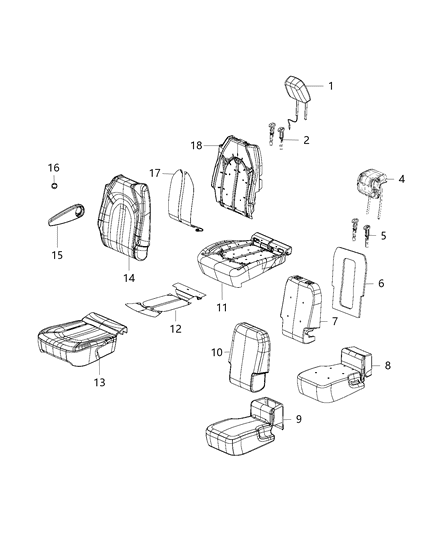 2019 Chrysler Pacifica Headrest Second Row Outboard Diagram for 6RT401A3AA