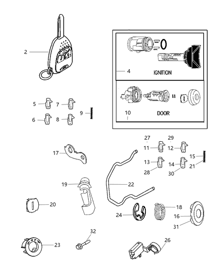Key Blank With Transmitter Diagram for 5135937AA