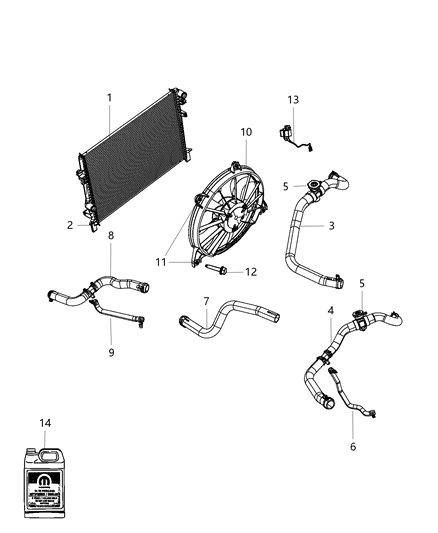 Hose Radiator Outlet Diagram for 5058398AH
