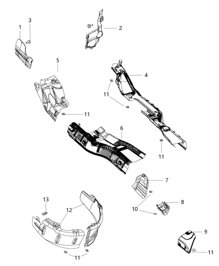 Shield Center Bearing Diagram for 68038808AE
