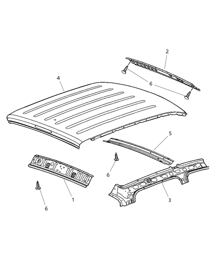 Panel Roof Diagram for 55359692AA
