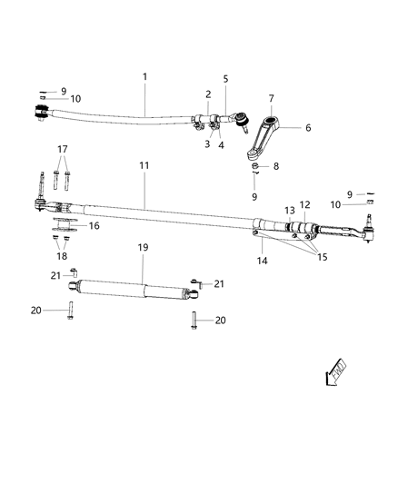 2020 Ram 4500 Arm Pitman Diagram for 68072037AC