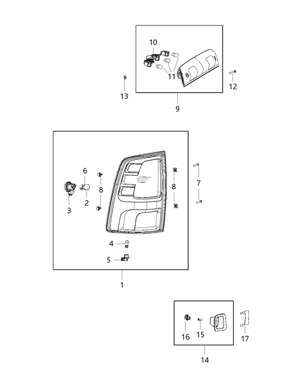Lamp Tail Stop Backup Diagram for 68093078AB