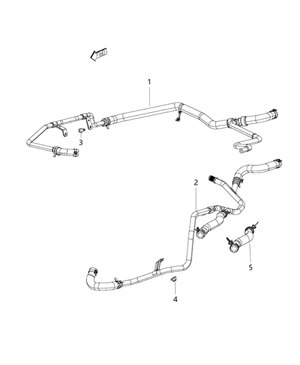 Hose Heater Supply Includes: Clamps Diagram for 55038163AF