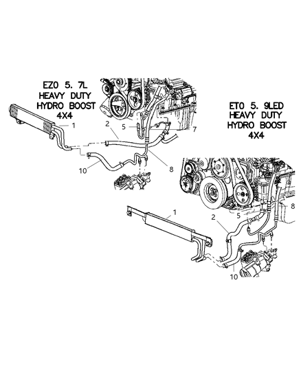 1994 Chrysler LHS Hose Power Steering Return Rcb/Rack And Pinion To Cooler Diagram for 52113119AC