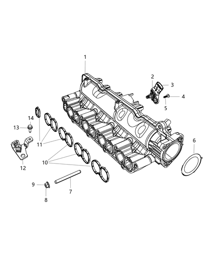 2020 Chrysler 300 Bracket Intake Manifold Diagram for 68263088AA