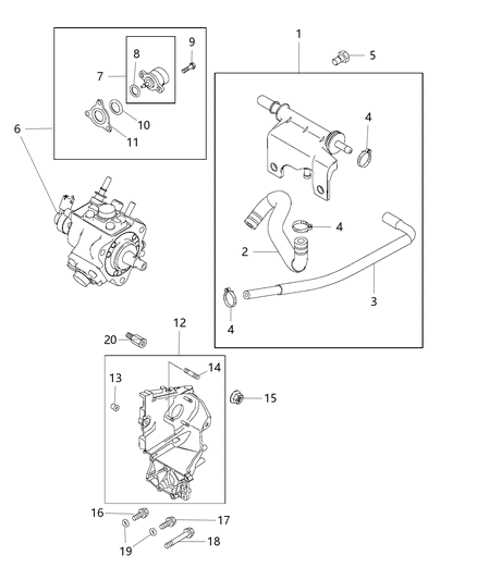 2012 Jeep Grand Cherokee Hose Fuel Diagram for 68361360AA