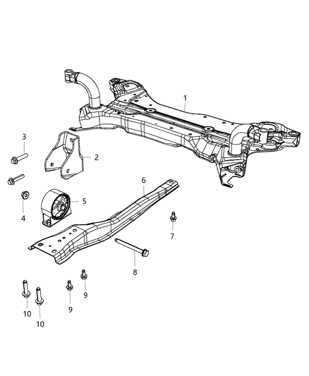 2007 Jeep Grand Cherokee Bracket Engine Mount Diagram for 68229950AA