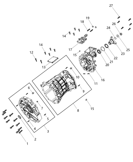 1991 Dodge B150 Sleeve Selector Shaft Diagram for 68028429AA
