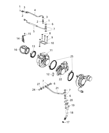 Turbocharger Diagram for 68253984AA