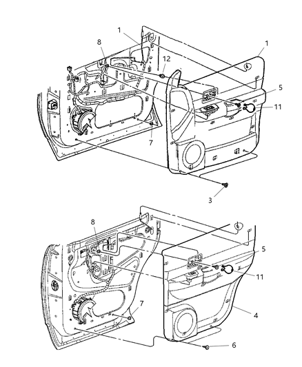 Grille Speaker Rear Door Diagram for 1AA041DBAA