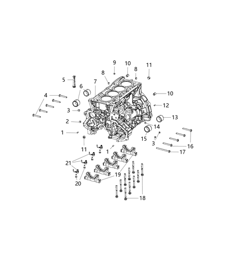 2002 Chrysler Prowler Plug Pipe Main Oil Gallery Diagram for 4884792AB