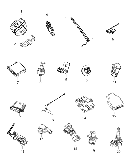 Sensor Tire Pressure Diagram for 68424954AB