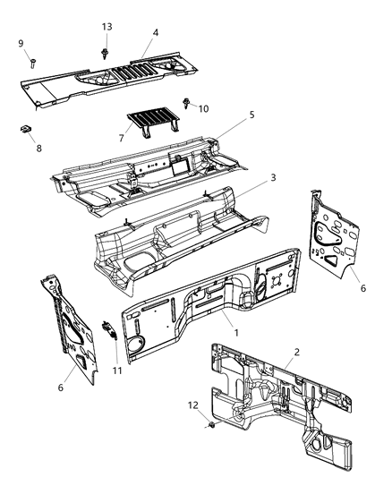 Panel Cowl Side Diagram for 55395667AH