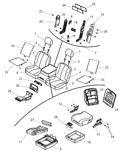 Sleeve Headrest Diagram for 1RM10DK2AA